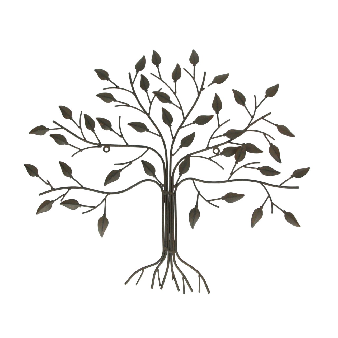 Rustic Brown Metal Tree Indoor Outdoor Wall Sculpture 19.5 Inches Long